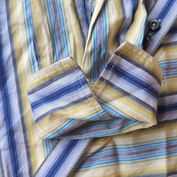 Tommy Hilfiger Nwot Vibrant Diagonally Striped Fitted Button-Up Shirt Size S - Picture 4 of 12